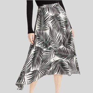 HUGO BOSS Veillana Silk Printed Handkerchief Hem Midi Skirt Size 8